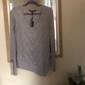 Asymmetric Metallic BCBG Maxazria Metallic Sweater